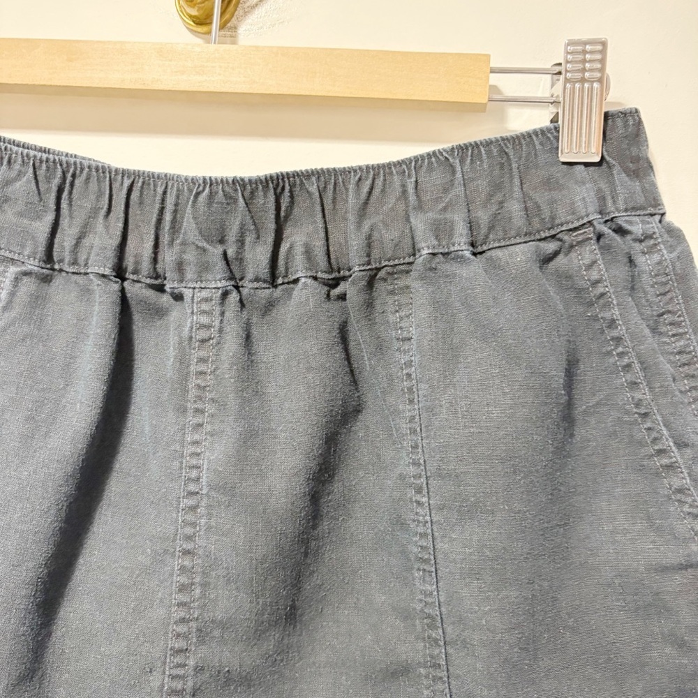 Madewell Linen-Blend Easy Pull-On Shorts Black Blue Size Small Style MD168 - Picture 6 of 13